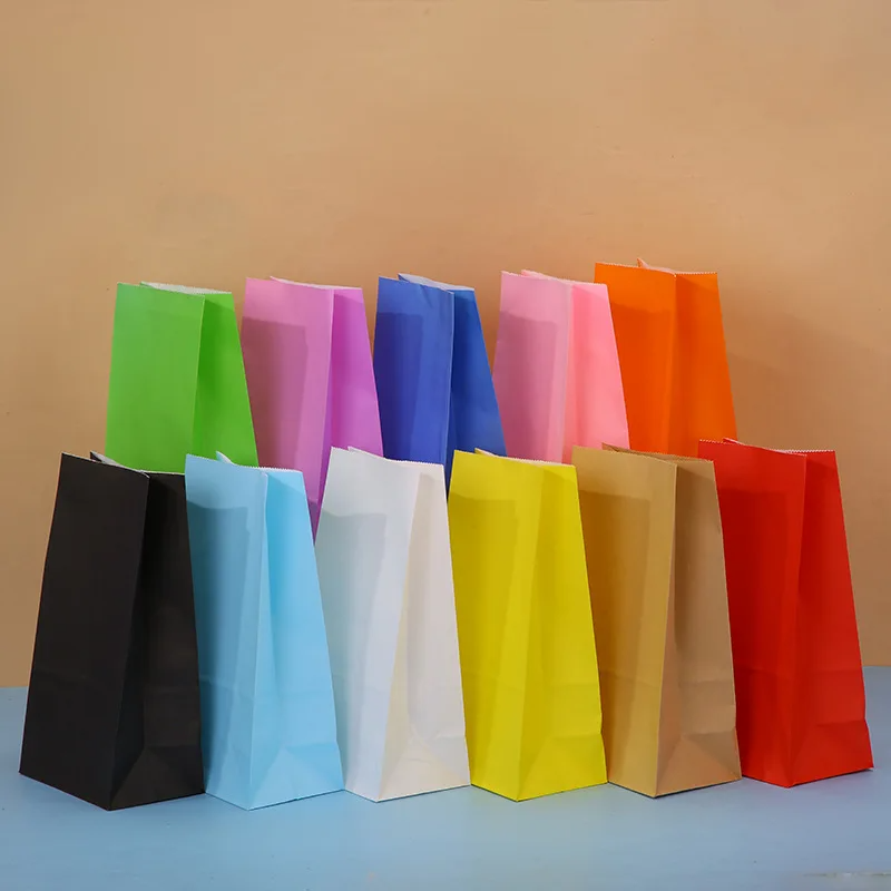 Event Party Shop - 10/20/50pcs colorful Kraft Paper Bag Food
