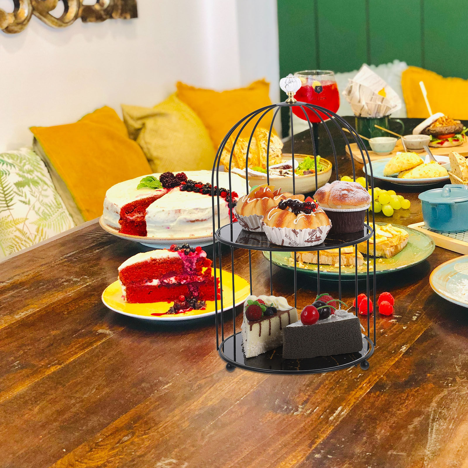 Cupcake Stand Tier - Metal Birdcage Cake Stand Tiered Cupcake