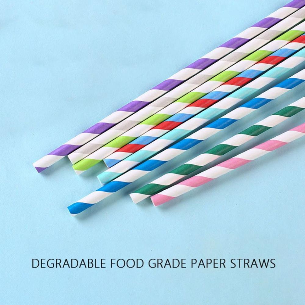 Colorful Stripe Pattern for We - Paper Straw Color reseña y precio