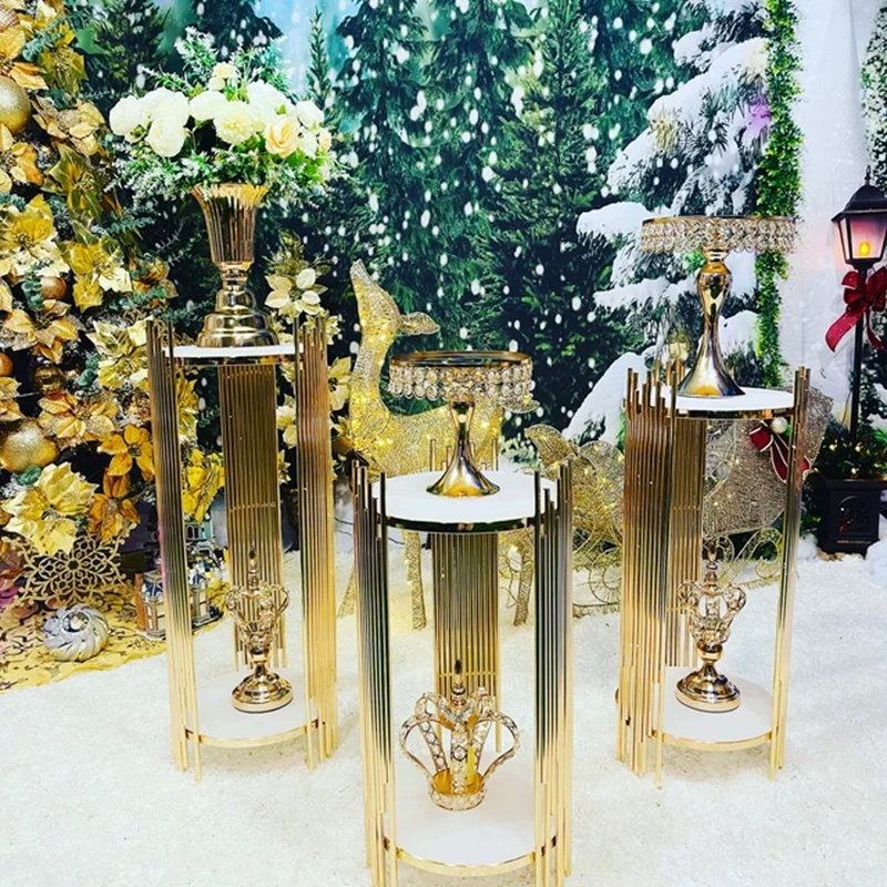 decoration gold metal walkway  - Dessert Table Backdrop reseña y precio