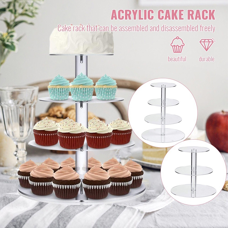 1 Pc 3/4/5 Tier Acrylic Round  - Cupcake Stand Tier reseña y precio