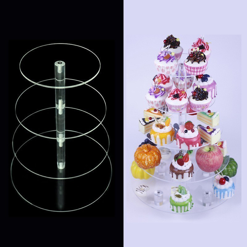 1 Pc 3/4/5 Tier Acrylic Round  - Cupcake Stand Tier reseña y precio
