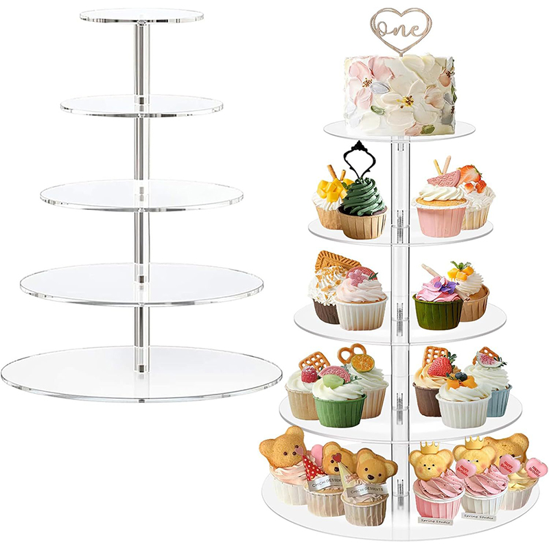 1 Pc 3/4/5 Tier Acrylic Round  - Cupcake Stand Tier reseña y precio