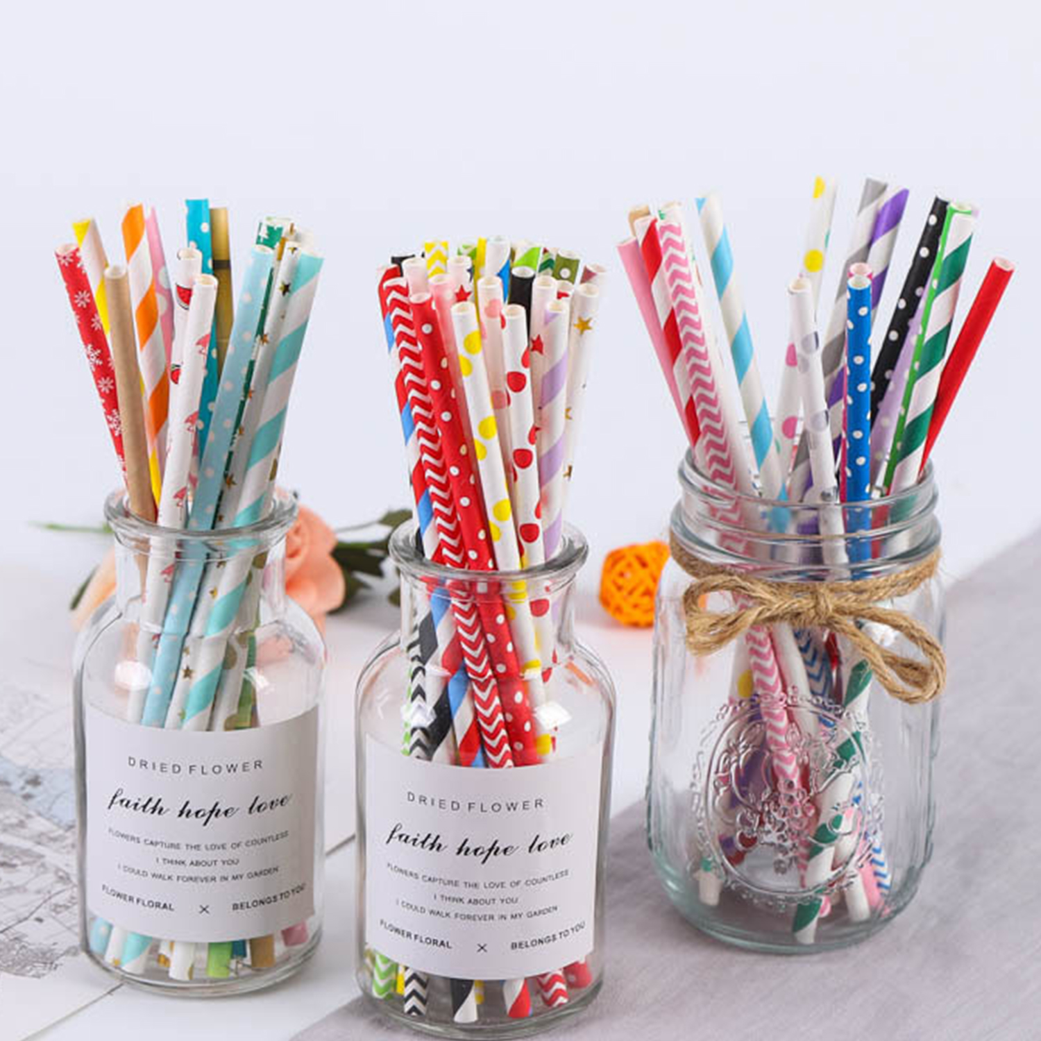 25 Pcs Colorful Disposable Pap - Paper Straw Color reseña y precio