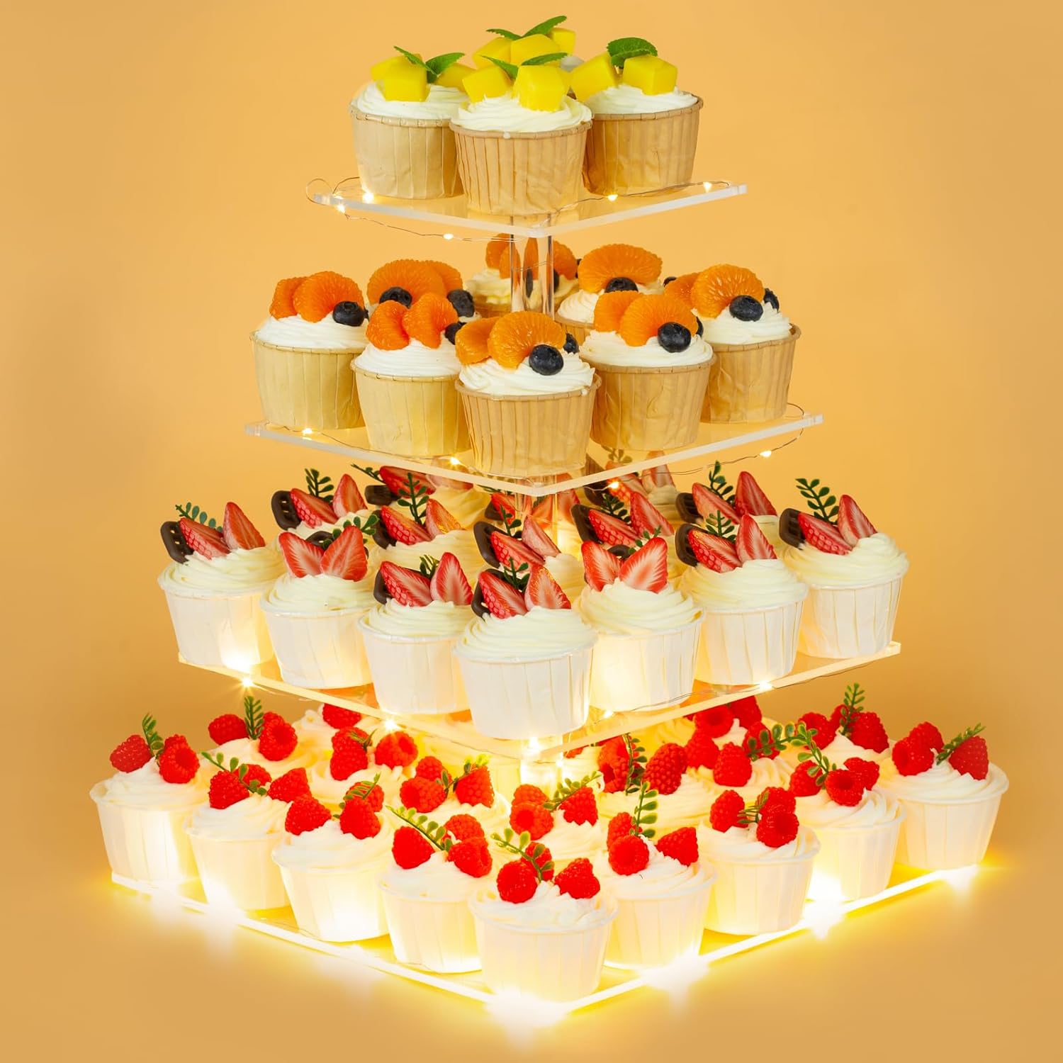 4 Tier Premium Acrylic Cupcake - Cupcake Stand Tier reseña y precio