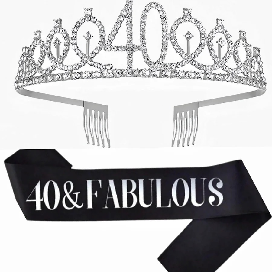 Glitter Silvery Birthday Tiara - Birthday Sash Glitter reseña y precio