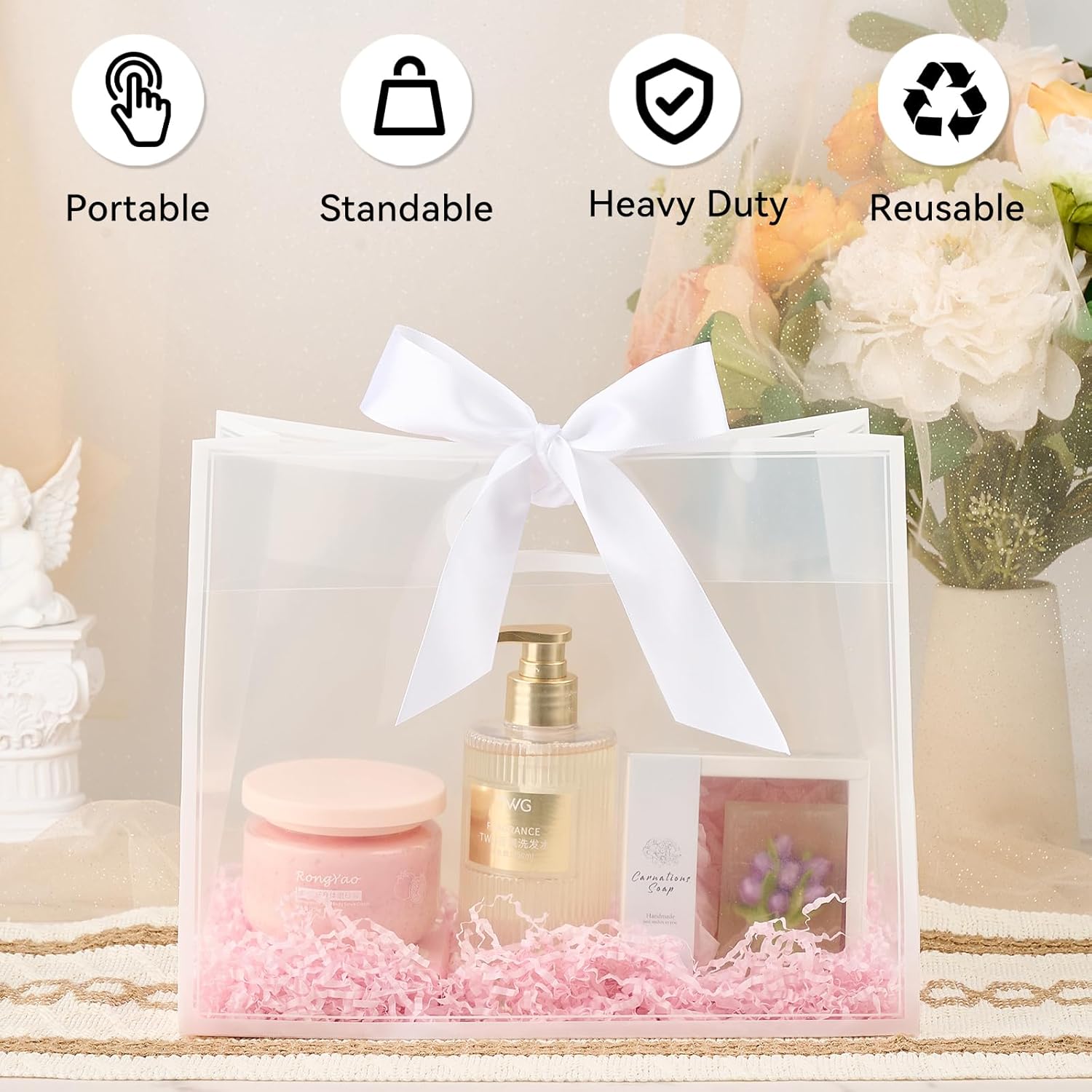 Clear Plastic Gift Bags with H - Party Favor Bag reseña y precio