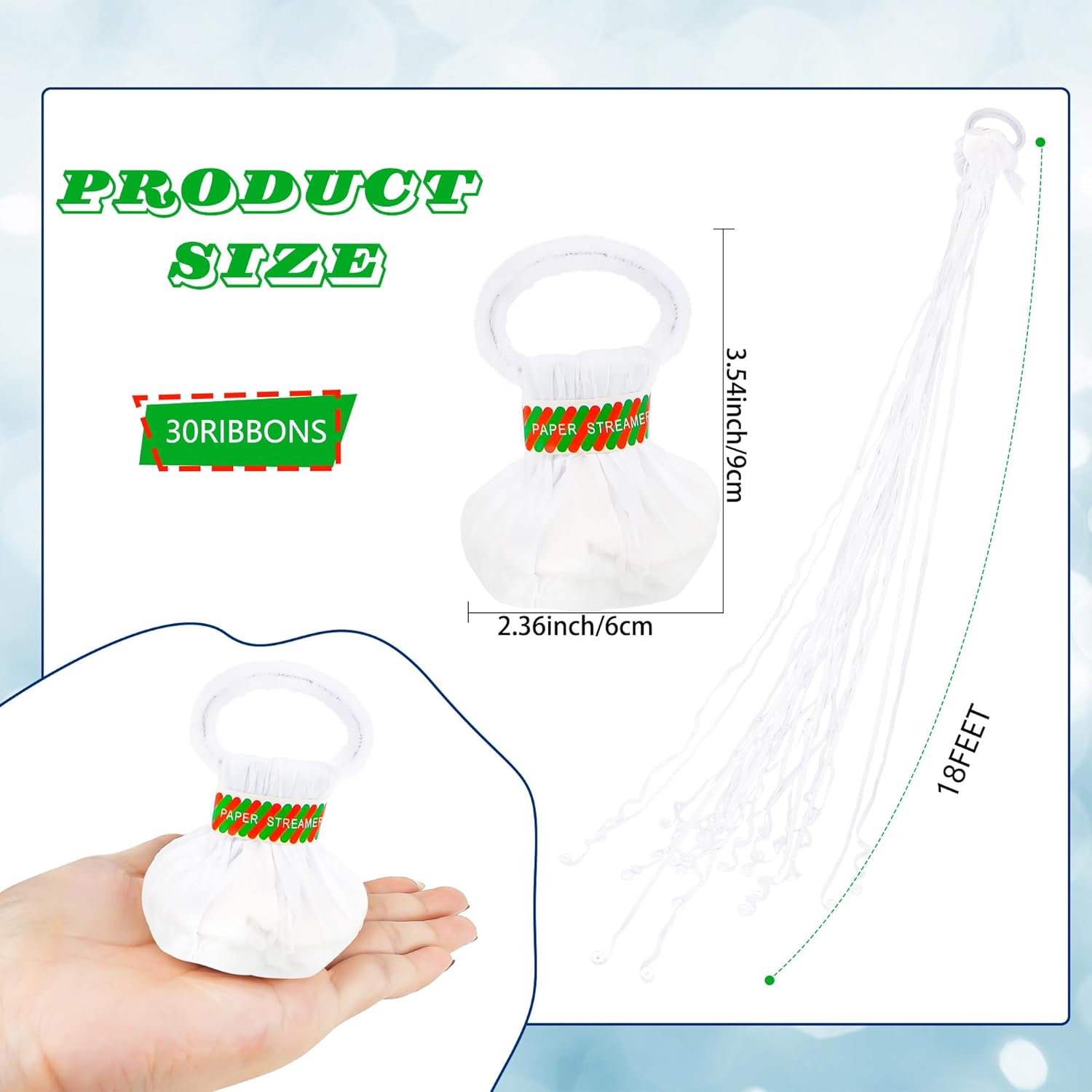 10pcs White Streamers Poppers  - Confetti Cannon Tube reseña y precio