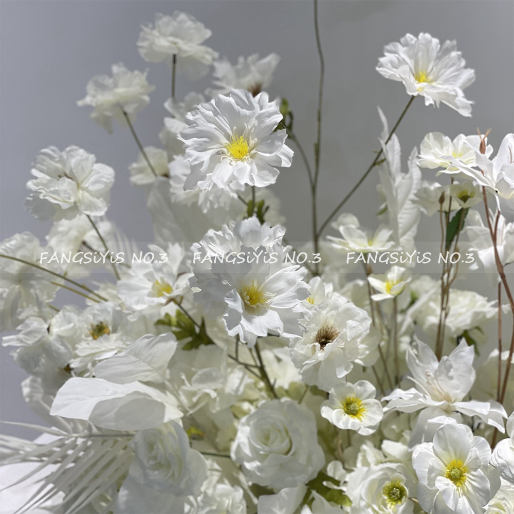 100/50CM Artificial White Rose - Flower Wall Panel reseña y precio