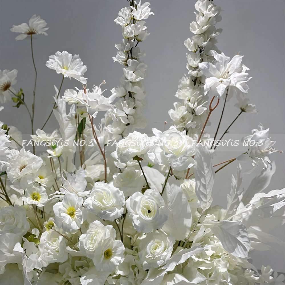 100/50CM Artificial White Rose - Flower Wall Panel reseña y precio