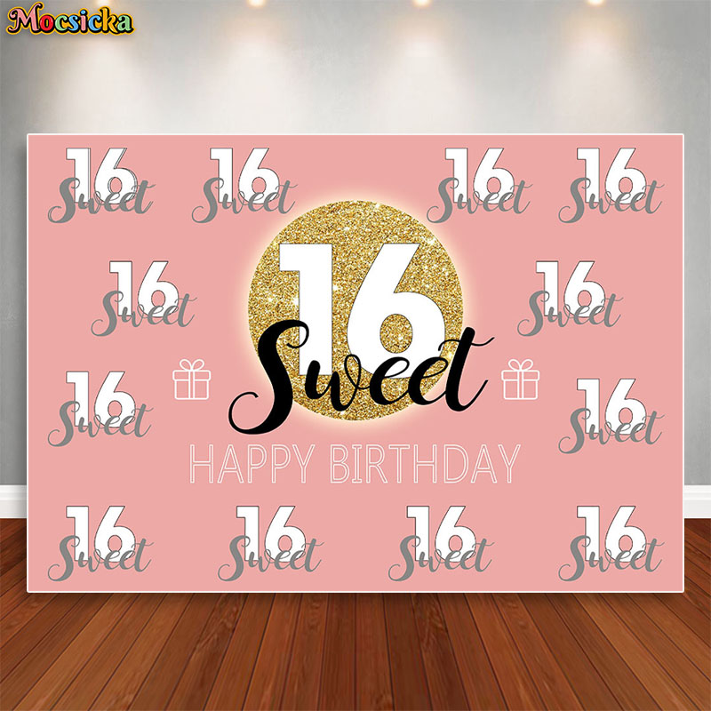 Mocsicka Sweet 16 Birthday Bac - Dessert Table Backdrop reseña y precio