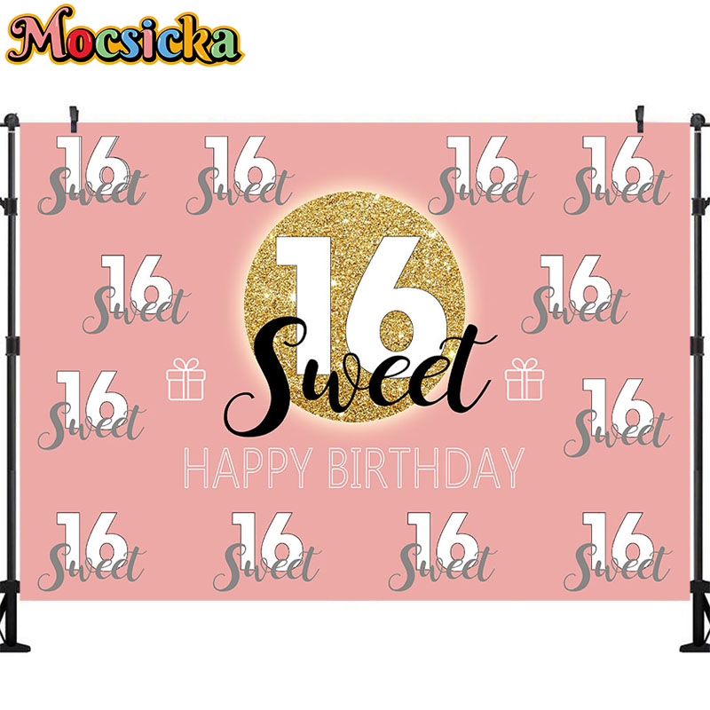 Mocsicka Sweet 16 Birthday Bac - Dessert Table Backdrop reseña y precio