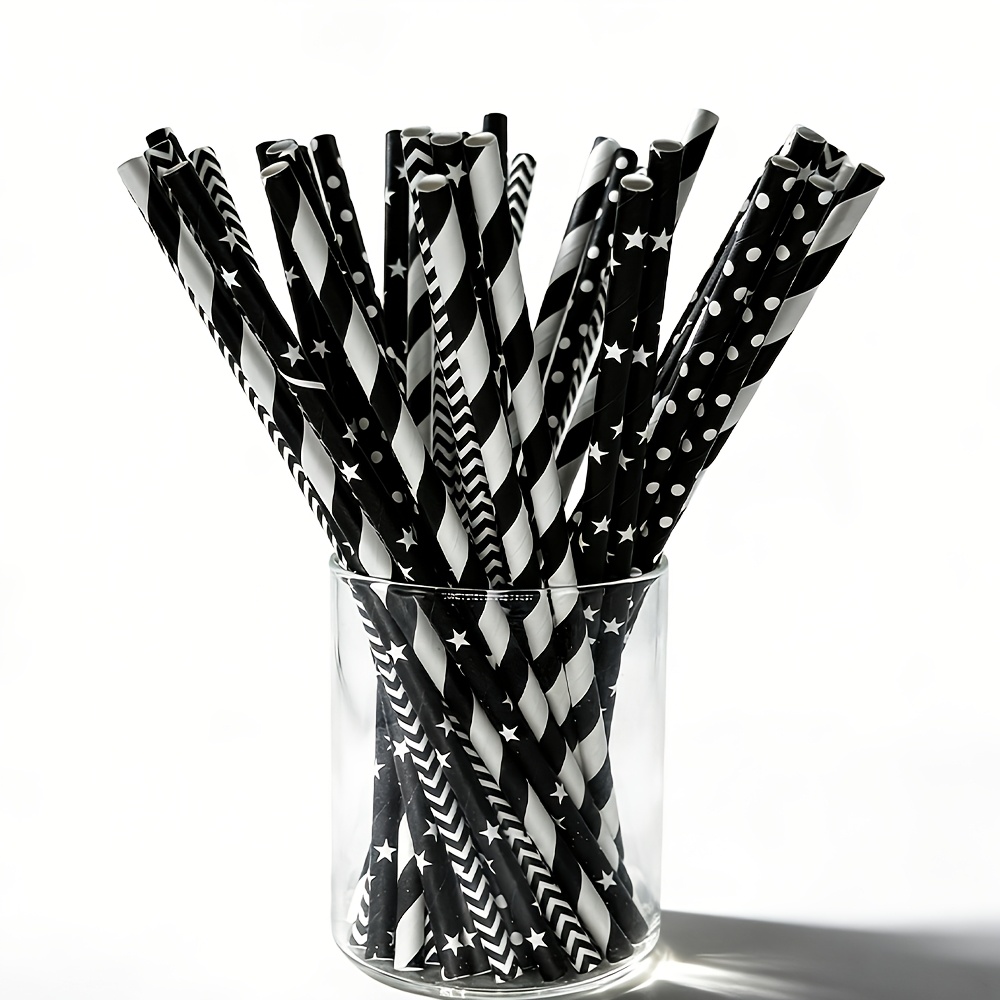 100pcs of disposable black mix - Paper Straw Color reseña y precio