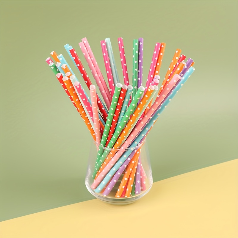 100pcs colorful disposable pap - Paper Straw Color reseña y precio