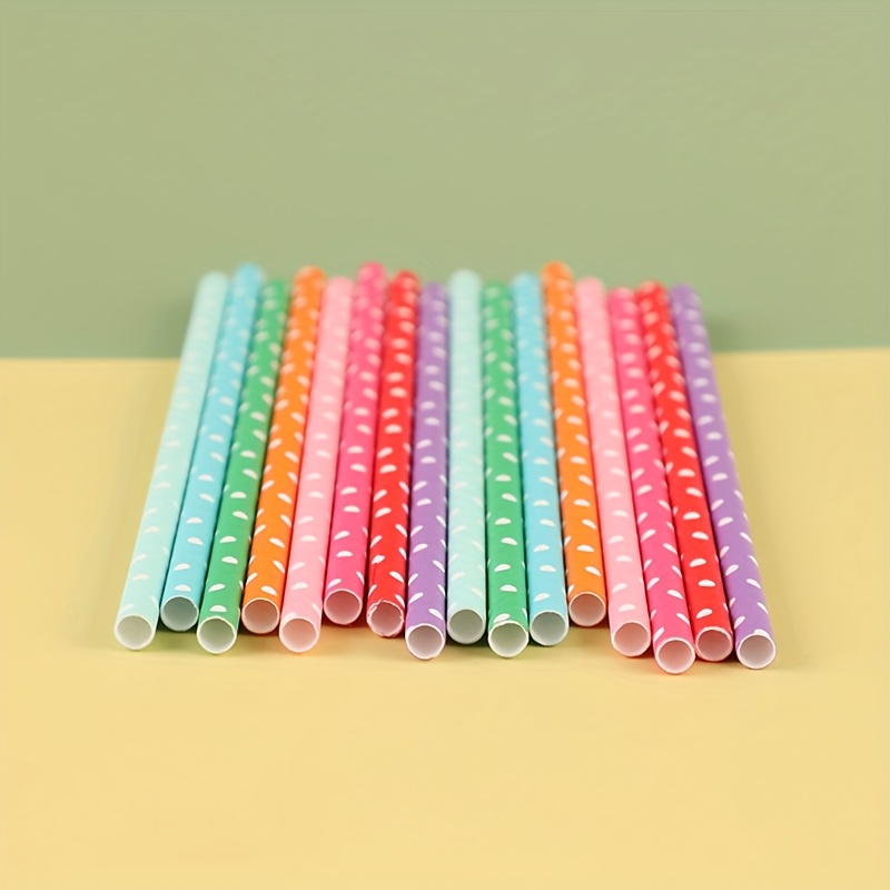 100pcs colorful disposable pap - Paper Straw Color reseña y precio