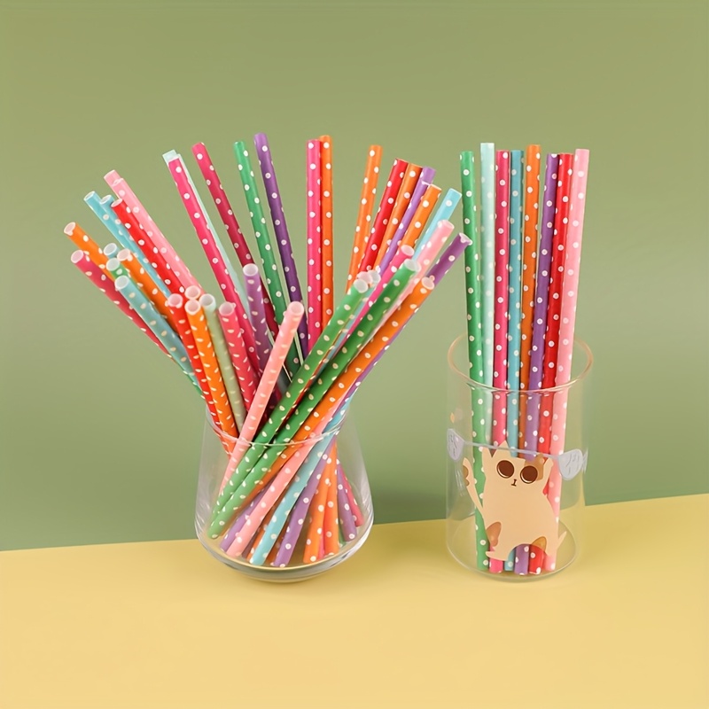 100pcs colorful disposable pap - Paper Straw Color reseña y precio