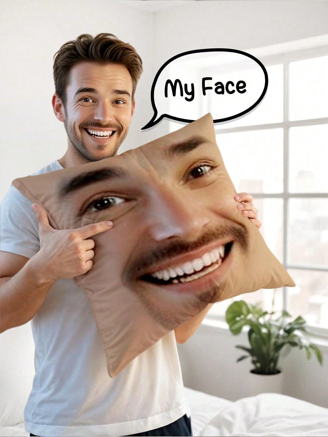 1pc Custom Face Square Pillow  - Eve Party reseña y precio