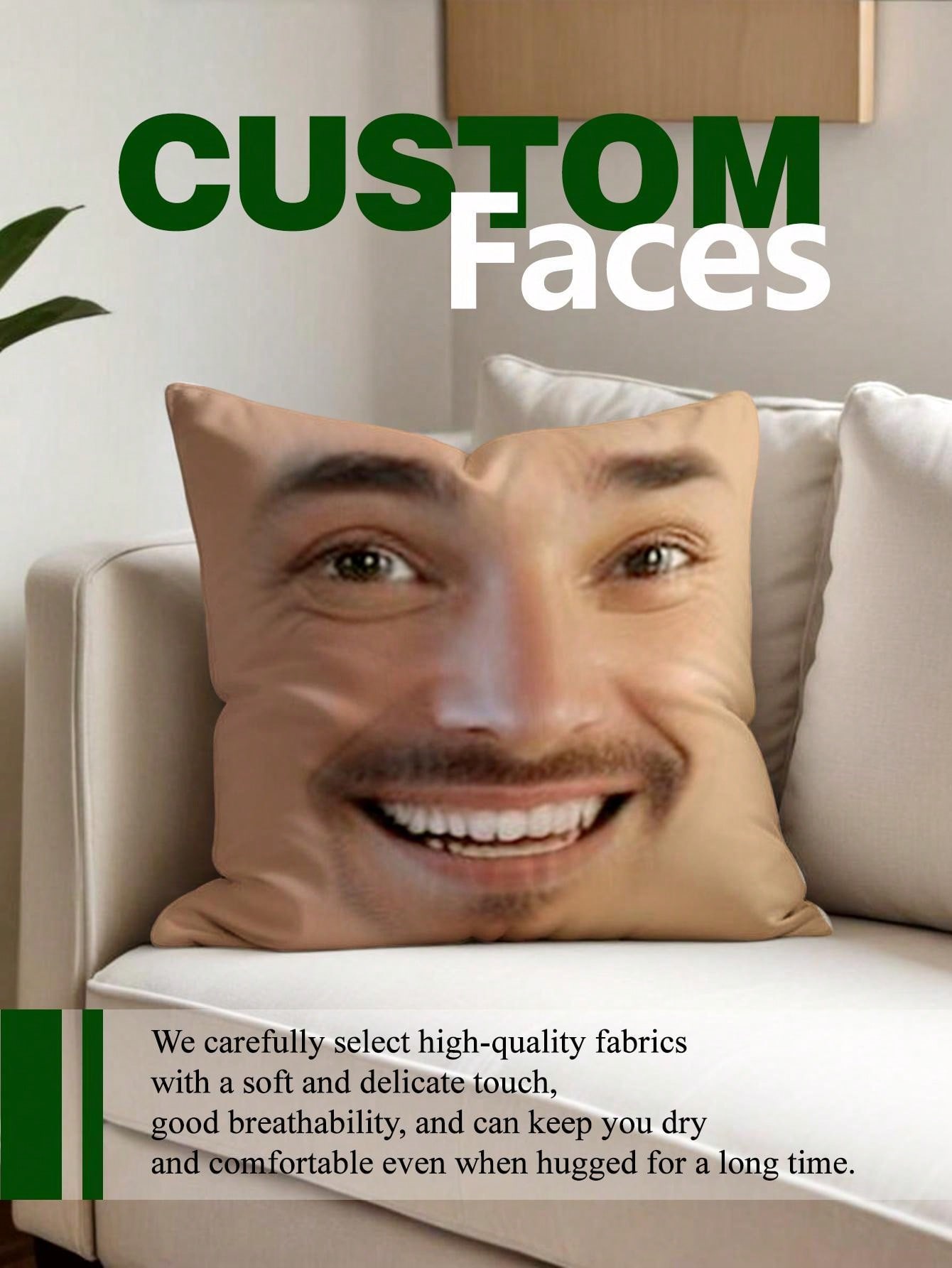 1pc Custom Face Square Pillow  - Eve Party reseña y precio
