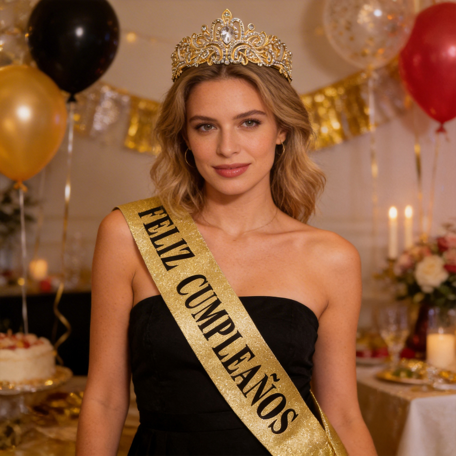 Gold Glitter Feliz Cumpleaños  - Birthday Sash Glitter reseña y precio