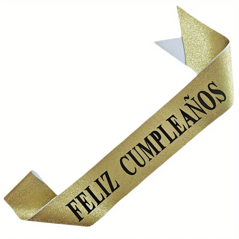 Gold Glitter Feliz Cumpleaños  - Birthday Sash Glitter reseña y precio