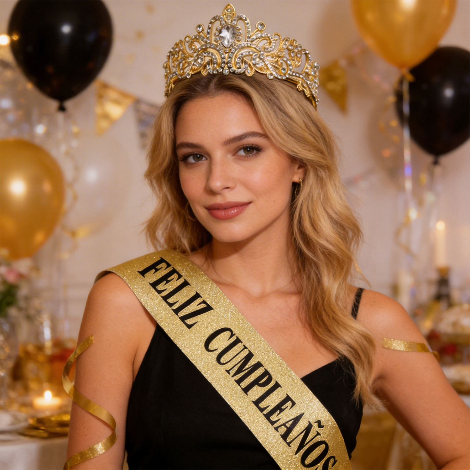 Gold Glitter Feliz Cumpleaños  - Birthday Sash Glitter reseña y precio