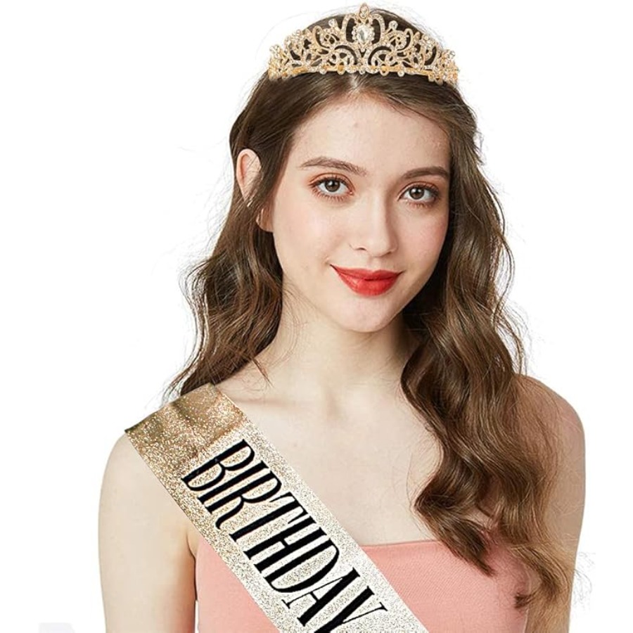 Birthday Queen Sash & Rhinesto - Birthday Sash Glitter reseña y precio