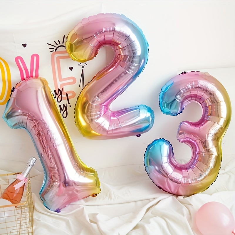 32inch Rainbow Gradient Number - Balloon Pump Hand reseña y precio