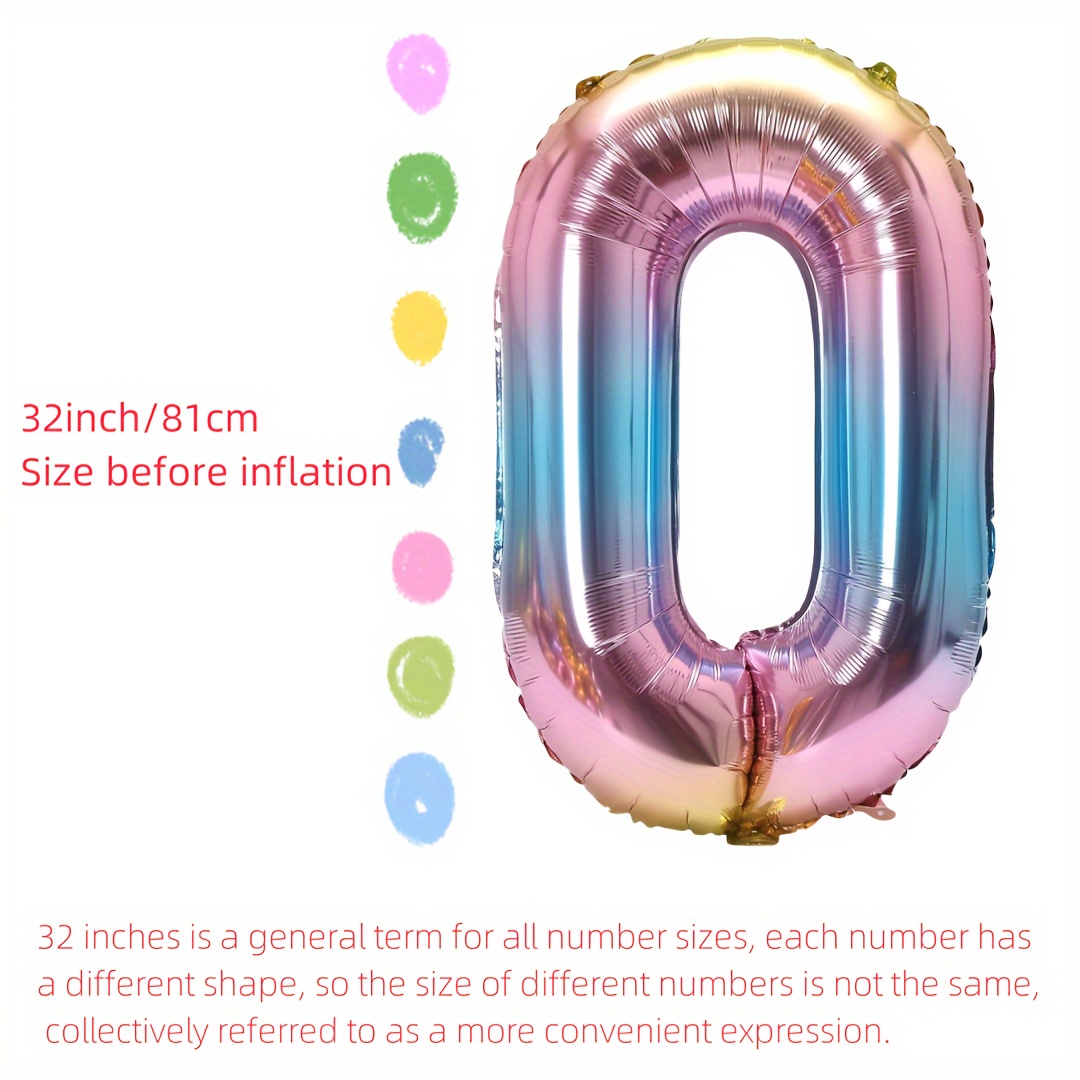 32inch Rainbow Gradient Number - Balloon Pump Hand reseña y precio