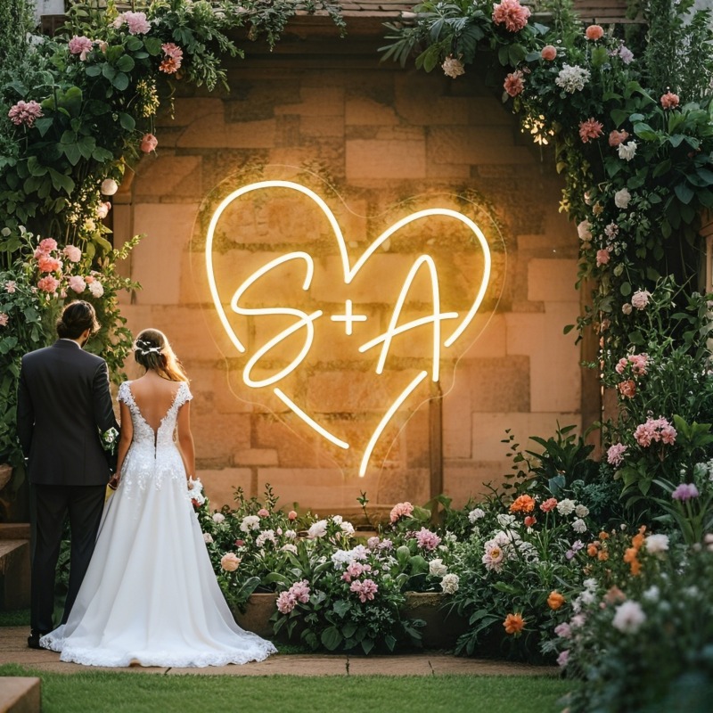 Custom Initials Heart LED Neon - Eve Party reseña y precio