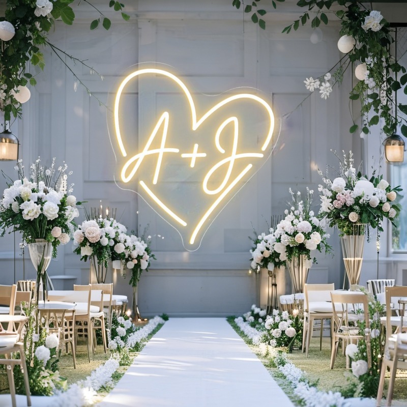 Custom Initials Heart LED Neon - Eve Party reseña y precio
