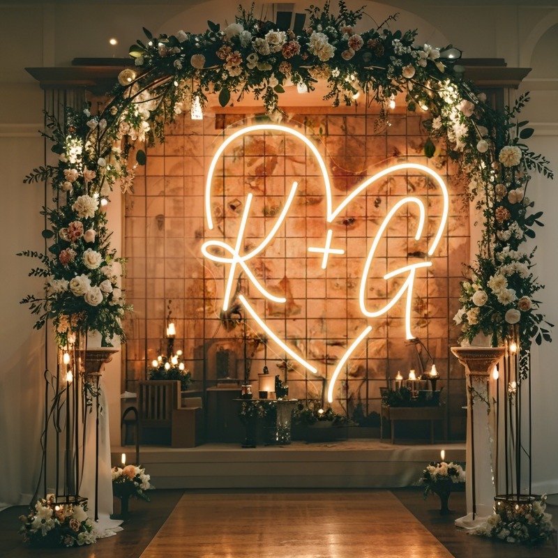 Custom Initials Heart LED Neon - Eve Party reseña y precio