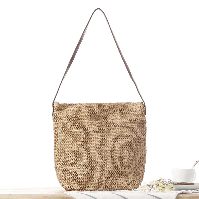 Straw Shoulder Woven Beach Sol - Paper Straw Color reseña y precio
