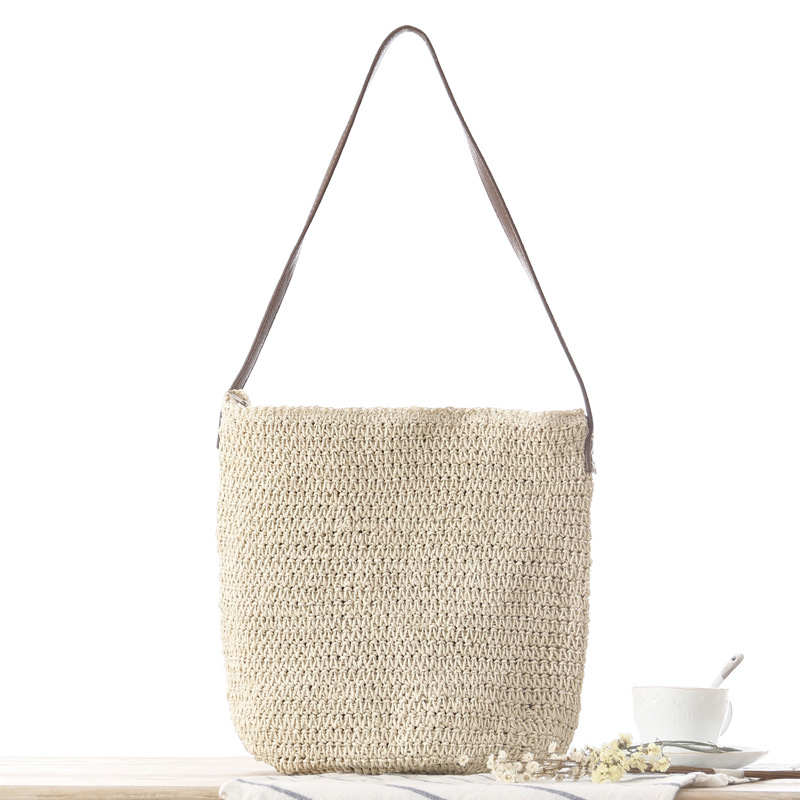 Straw Shoulder Woven Beach Sol - Paper Straw Color reseña y precio