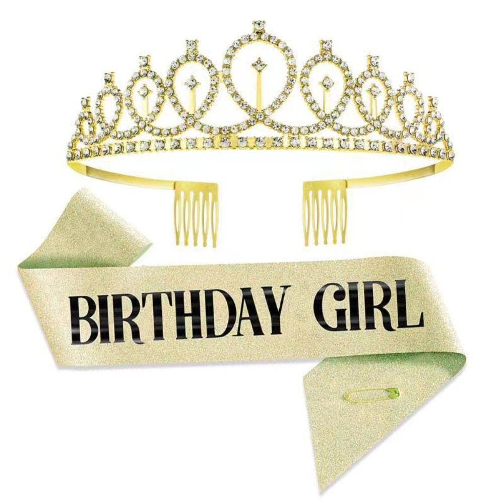 2Pcs/Set New Glitter Birthday  - Birthday Sash Glitter reseña y precio