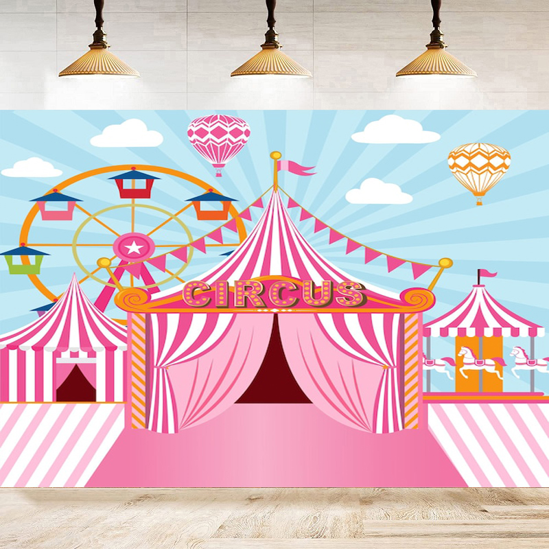 Pink Circus Photography Backdr - Dessert Table Backdrop reseña y precio