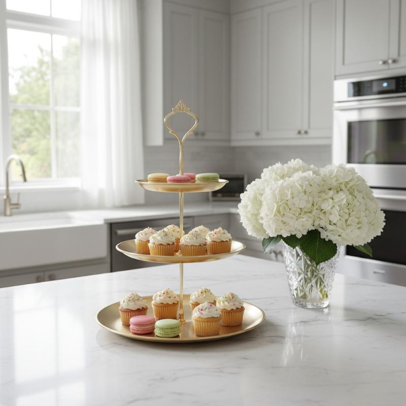 Gold Silver 2/3-Tier Cake Stan - Cupcake Stand Tier reseña y precio