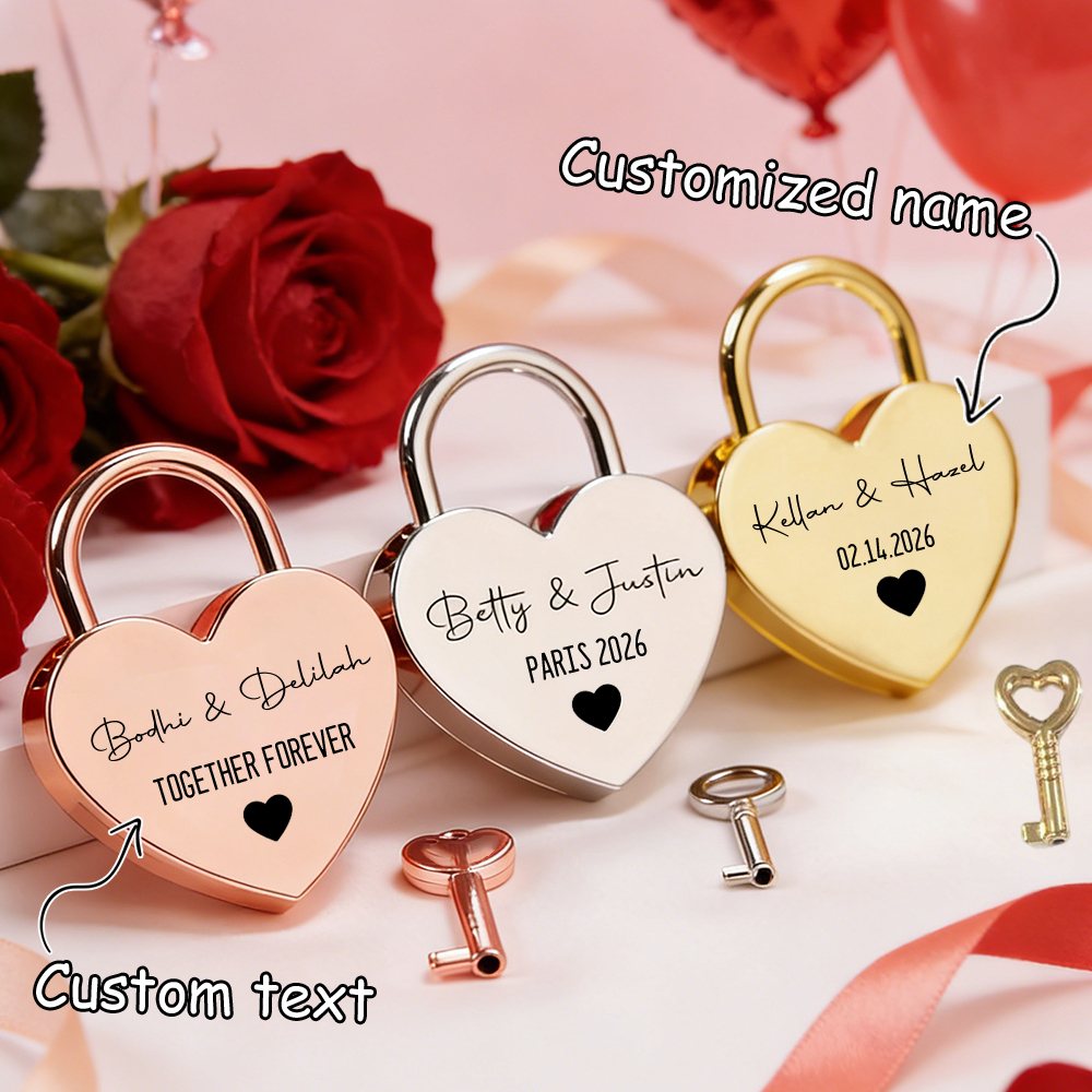 Custom Name Heart-Shaped Padlo - Eve Party reseña y precio