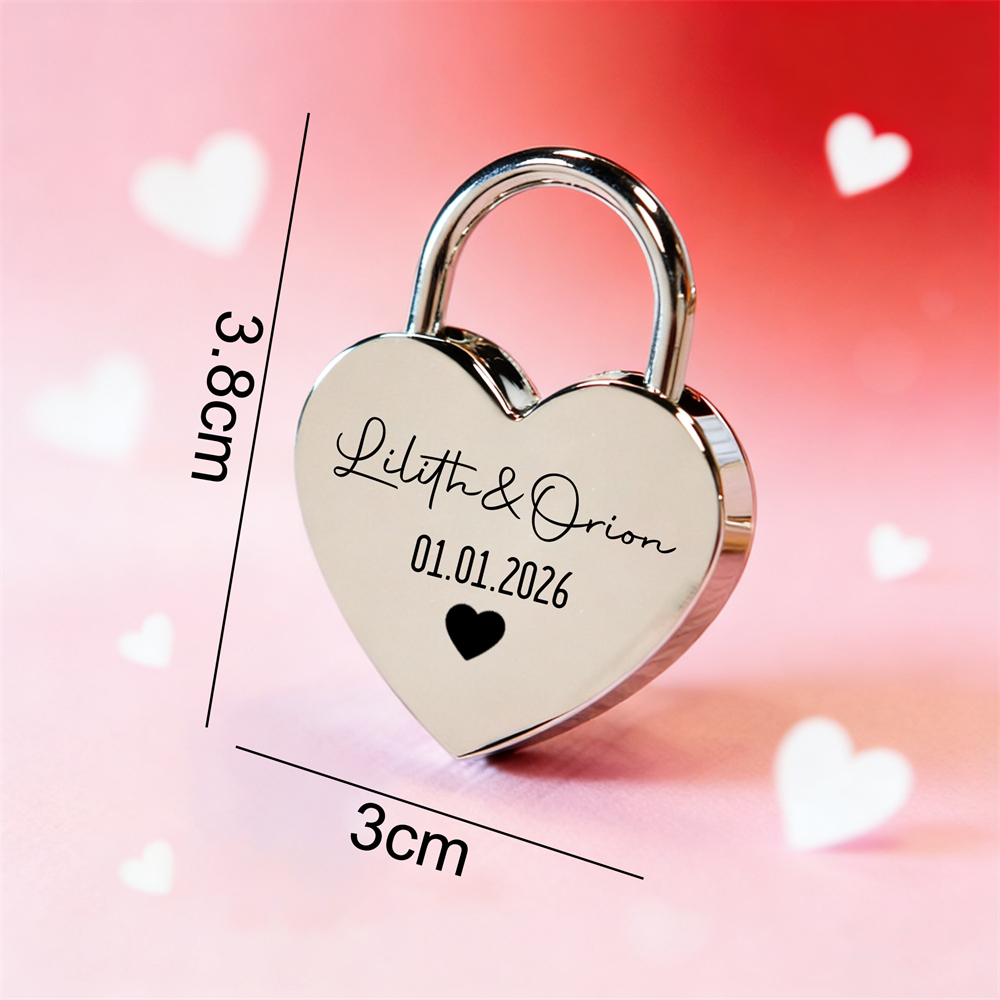 Custom Name Heart-Shaped Padlo - Eve Party reseña y precio