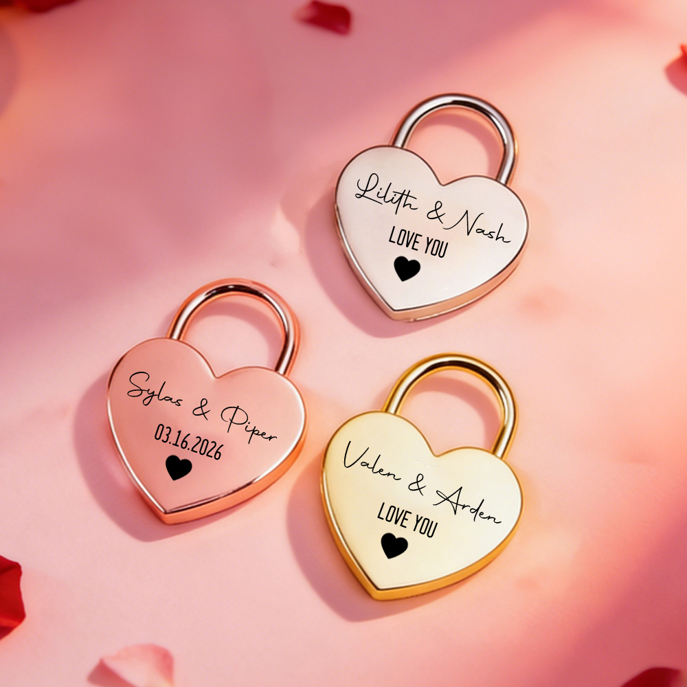 Custom Name Heart-Shaped Padlo - Eve Party reseña y precio