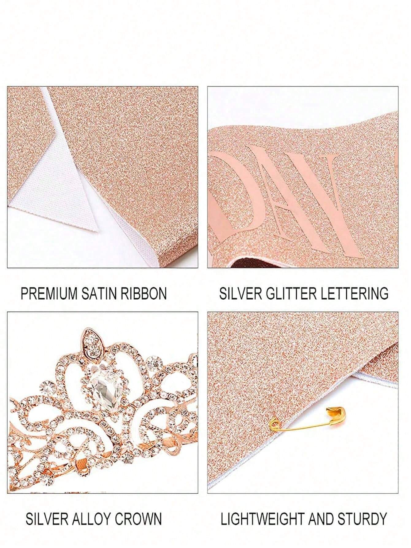 Bling Rhinestone Crystal Crown - Birthday Sash Glitter reseña y precio