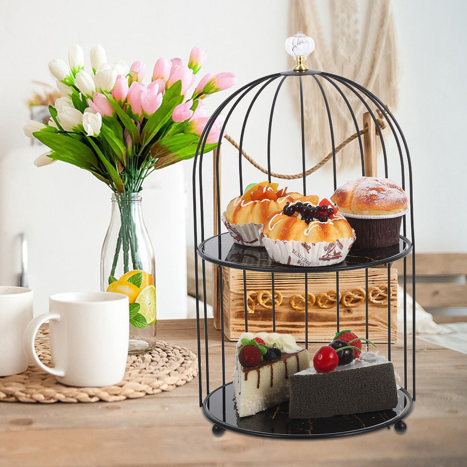 Metal Birdcage Cake Stand Tier - Cupcake Stand Tier reseña y precio