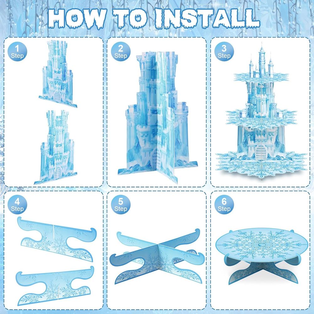 3-Tier Blue Castle Cupcake Sta - Cupcake Stand Tier reseña y precio