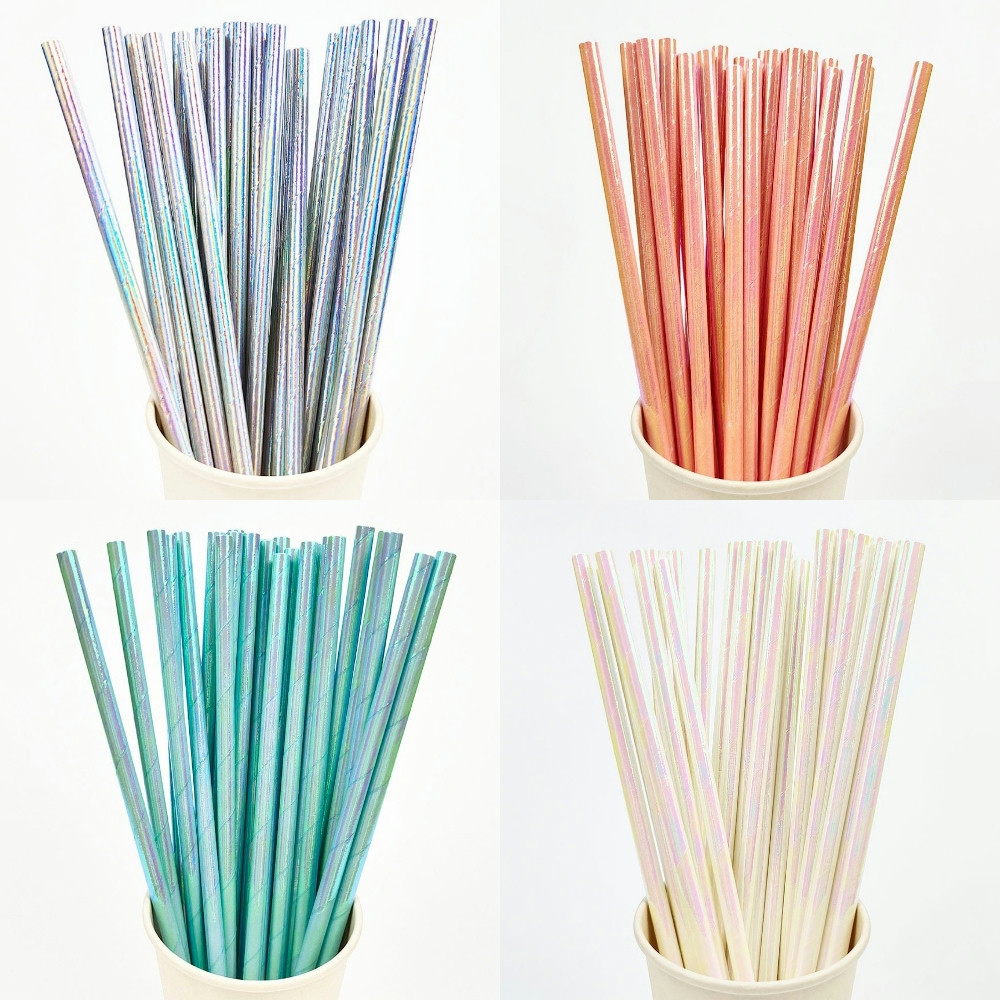 25Pcs Pearlescent Bronzing Pap - Paper Straw Color reseña y precio