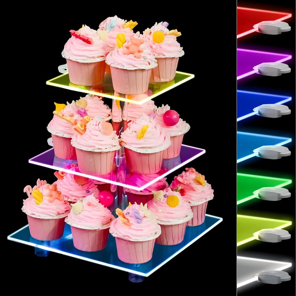 3-Tier Acrylic Cupcake Tower w - Cupcake Stand Tier reseña y precio