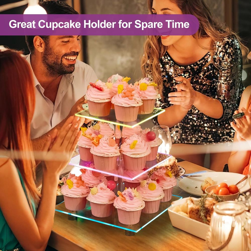 3-Tier Acrylic Cupcake Tower w - Cupcake Stand Tier reseña y precio
