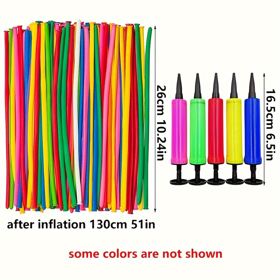 50/100pcs Colorful Long Latex  - Balloon Pump Hand reseña y precio
