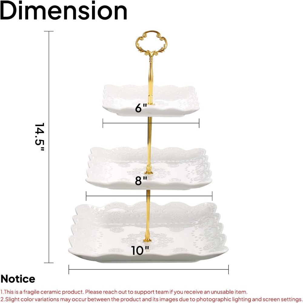 3 Tier Porcelain Cupcake Stand - Cupcake Stand Tier reseña y precio