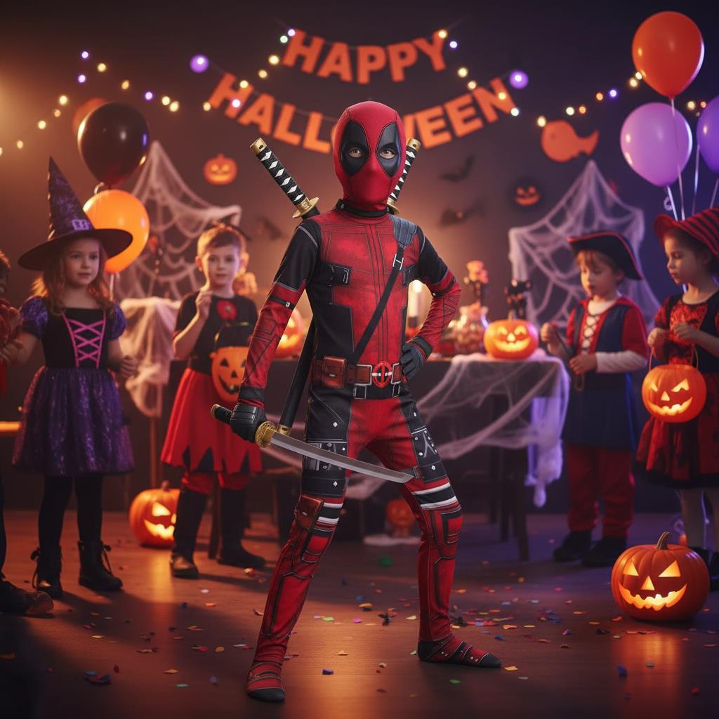 3-12Y Kids Deadpool Costume wi - Party Favor Bag reseña y precio