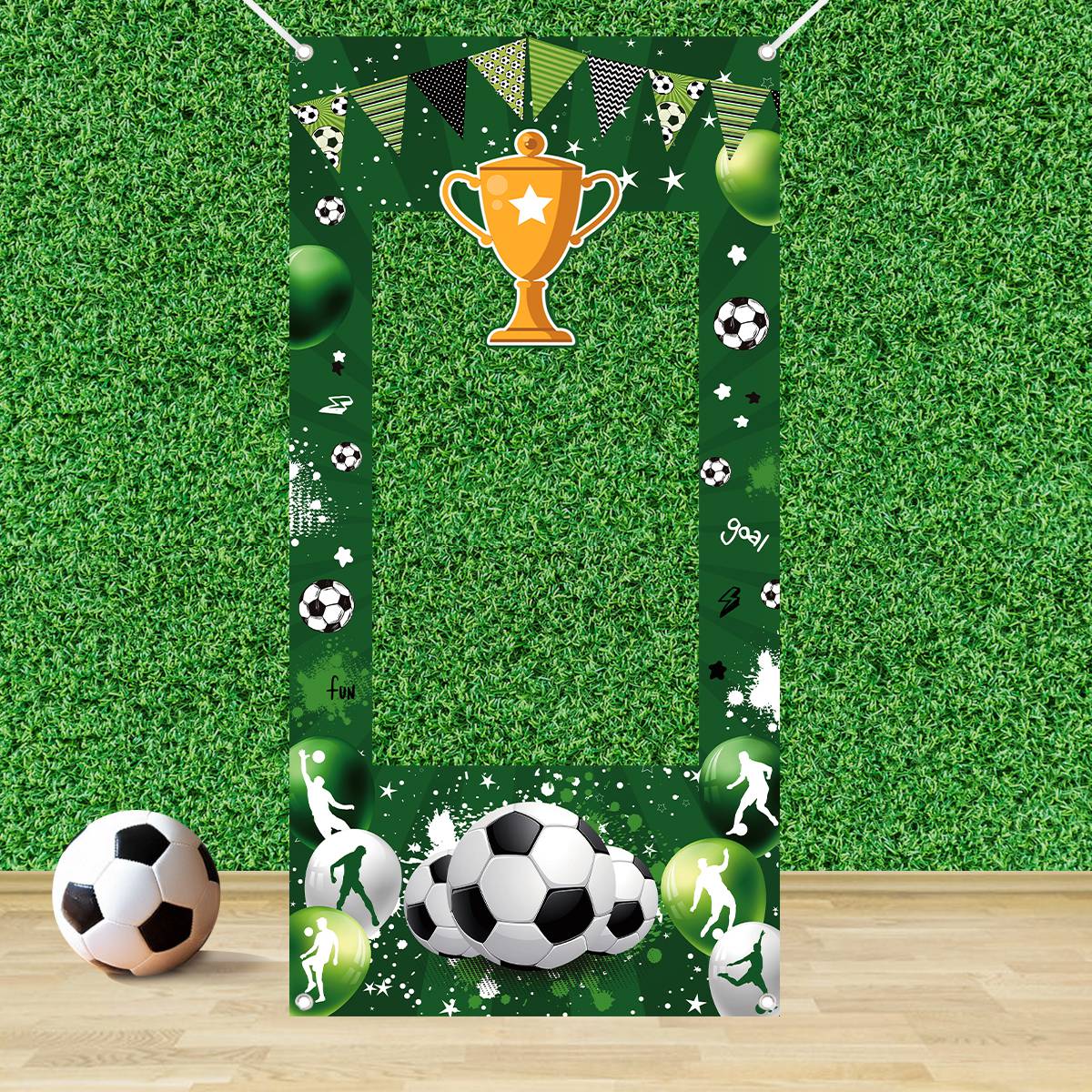1pc Green Soccer Decorative Ph - Photo Booth Frame reseña y precio