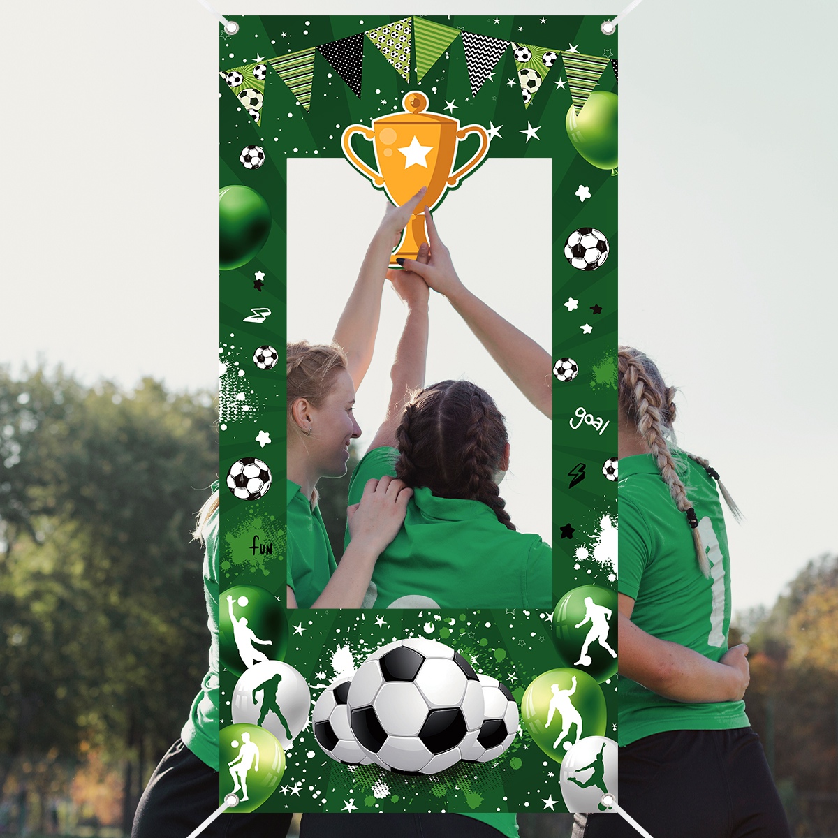 1pc Green Soccer Decorative Ph - Photo Booth Frame reseña y precio